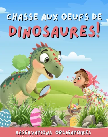 chasse aux œufs de dinosaures à pâques parc paléopolis